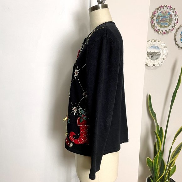 Heirloom Collectibles Christmas cardigan sweater - size M - Picture 3 of 10